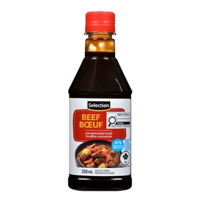 Bouillon de bœuf concentré réduit en sel