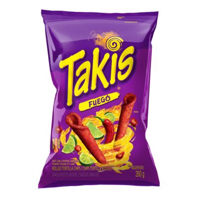 Chips tortilla roulées piment rouge et lime extrême