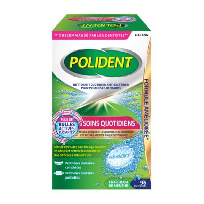 Nettoyant pour prothèses dentaires fraîcheur à la menthe triple