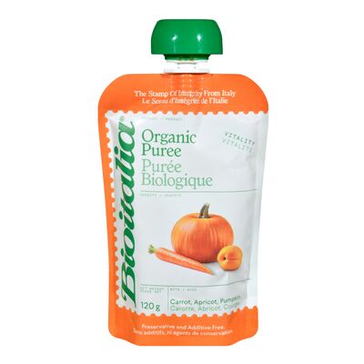 Purée de carotte, abricot et citrouille biologique