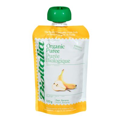Purée de poires et bananes biologiques