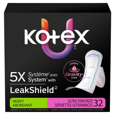 Serviettes ultraminces kotex avec ailes. absorption élevée. 32 unités