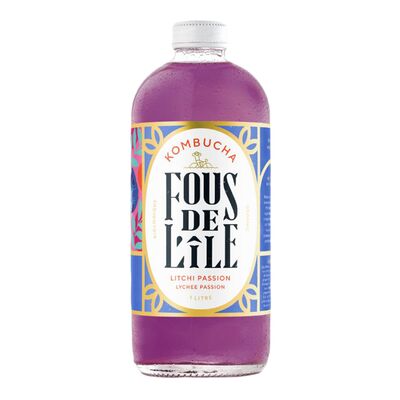 Kombucha à saveur de litchi et passion