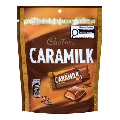 Mini barres chocolatées remplies de caramel