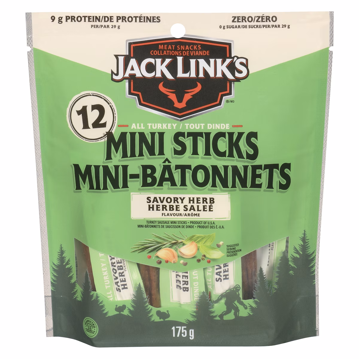 Mini-bâtonnets tout dinde herbe saleé arôme zéro