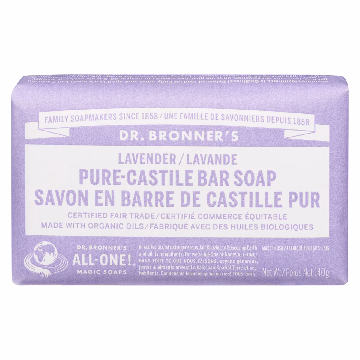 Pain de savon de Castille pur à la lavande