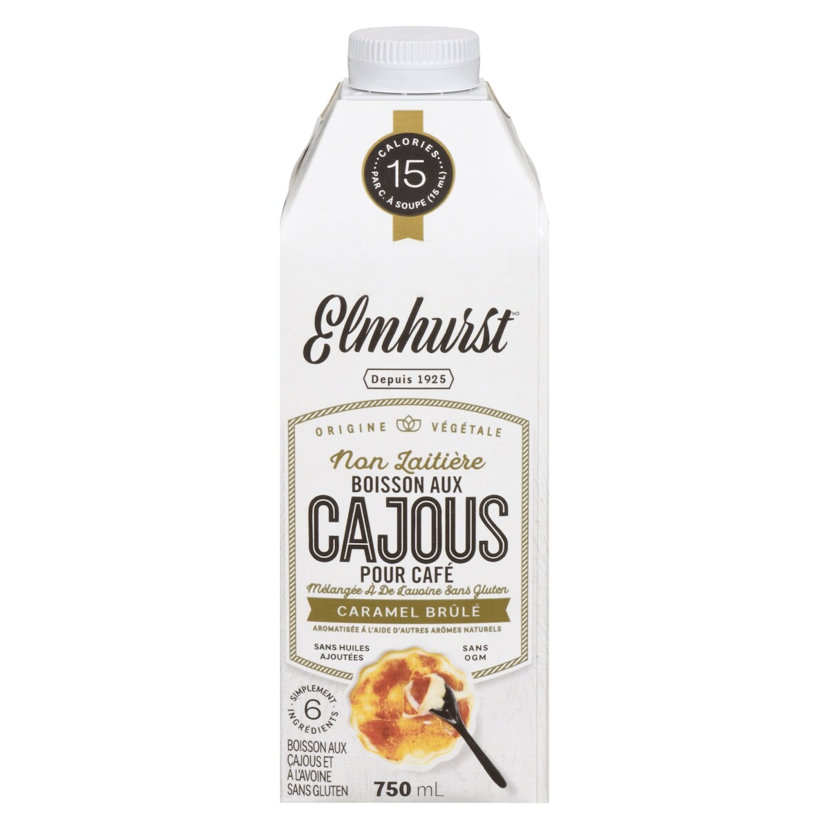 Boisson aux cajous et à l'avoine sans gluten caramel brûlé