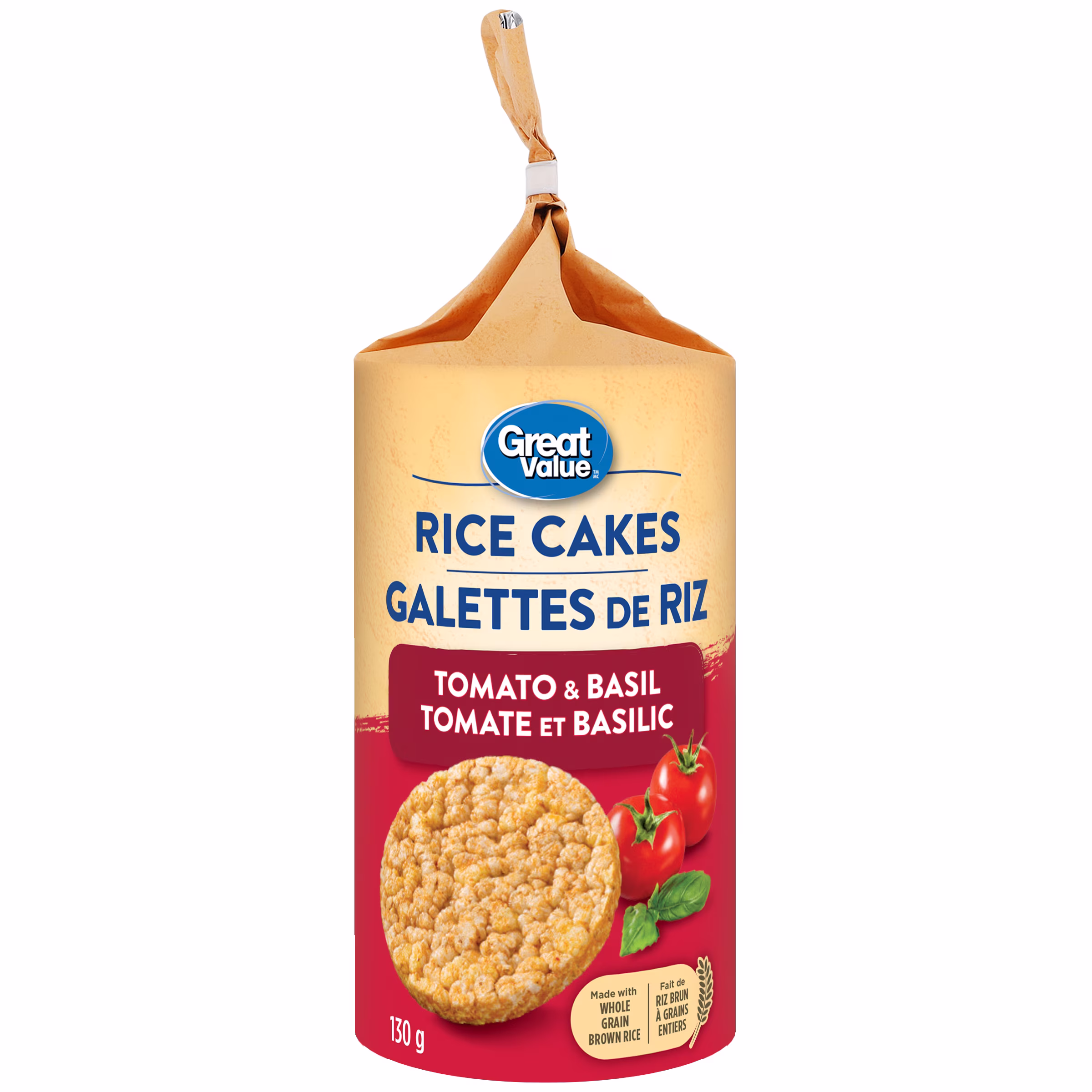 Galettes de riz tomate et basilic great value