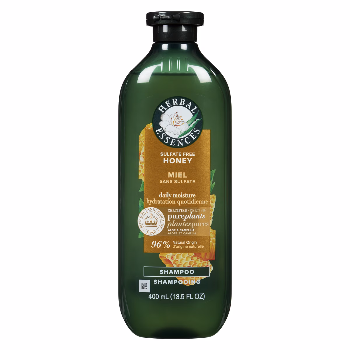 Shampooing sans sulfate au miel hydratation quotidienne, nourrit les cheveux secs, avec huile de camélia et aloès certifiés, pour tous les types de cheveux, particulièrement les cheveux secs