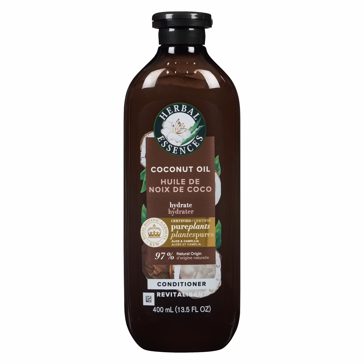 Revitalisant hydratant à lhuile de noix de coco, avec huile de camélia et aloès certifiés, pour tous les types de cheveux, particulièrement les cheveux secs