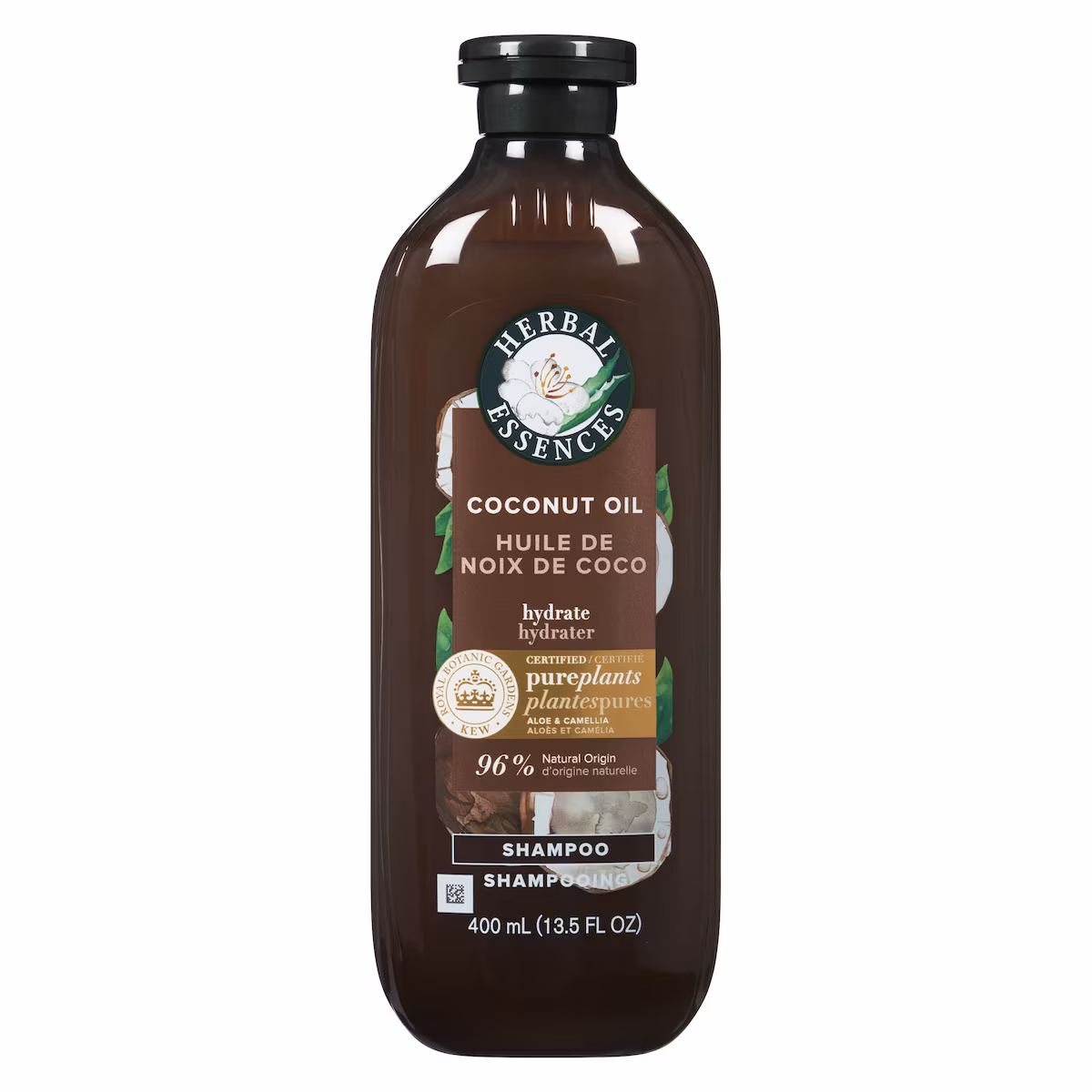 Shampooing hydratant à lhuile de noix de coco, avec huile de camélia et aloès certifiés