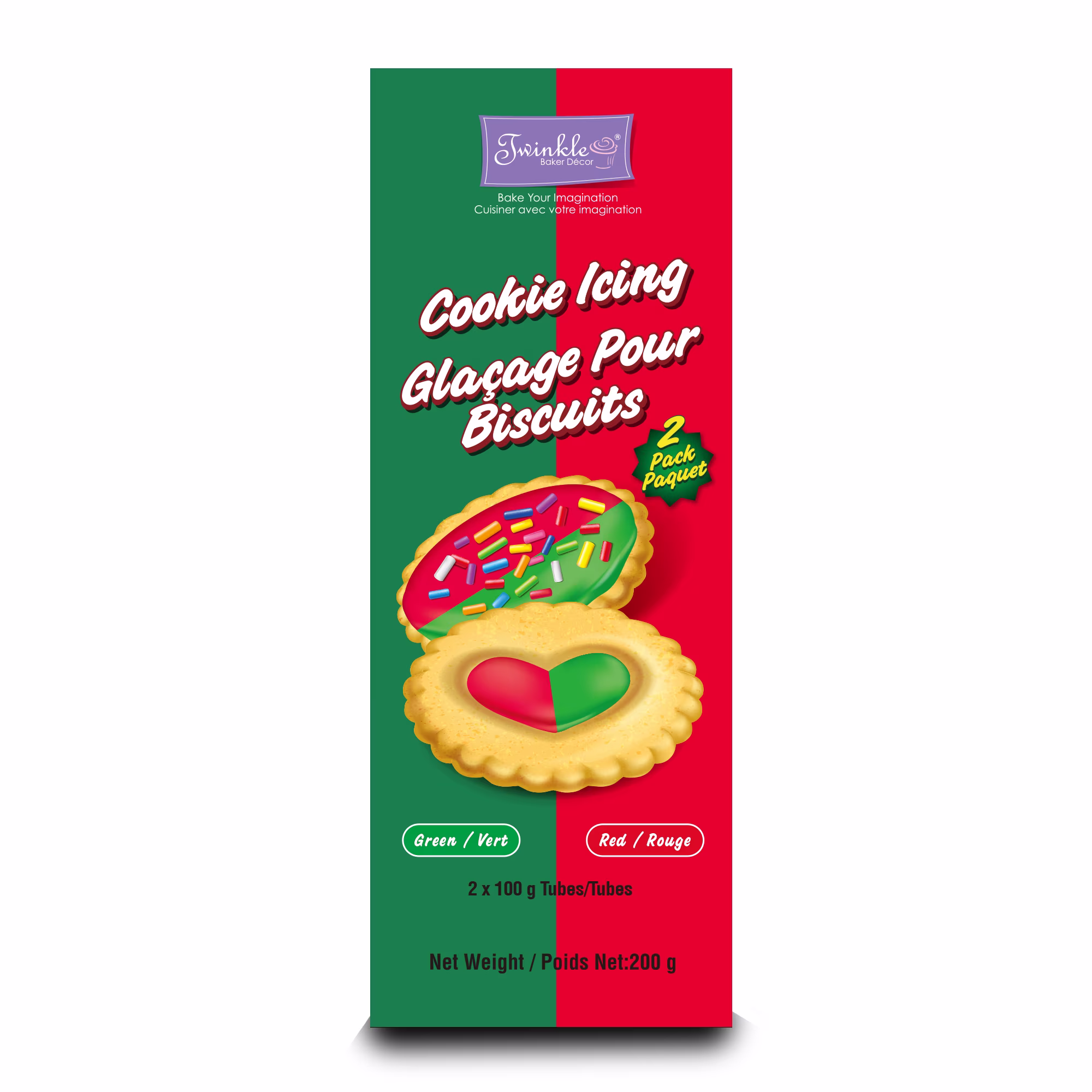 Twinkle glaçage pour biscuits. rougevert