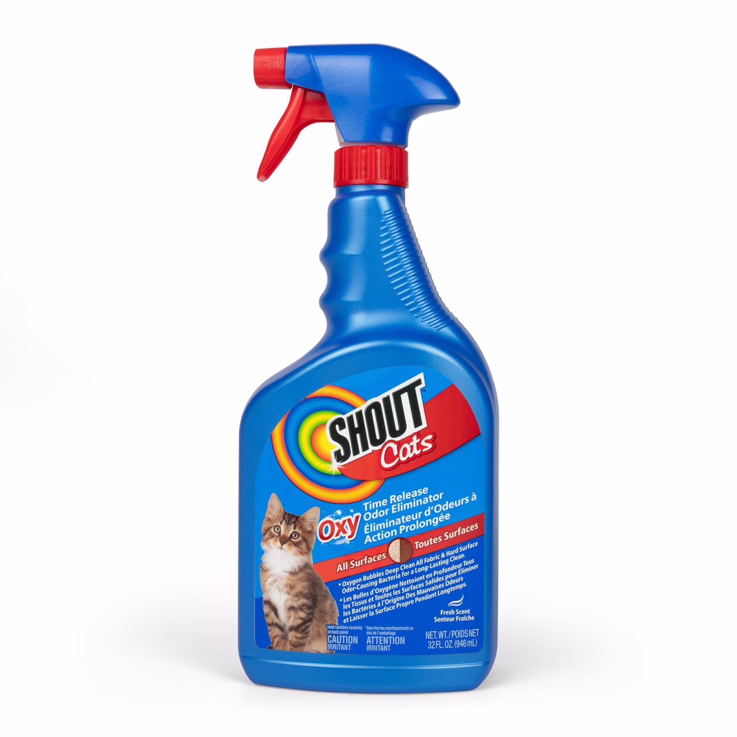 Shout pour chats turbo oxy éliminateur d'odeurs à action prolongée. 32 fl oz