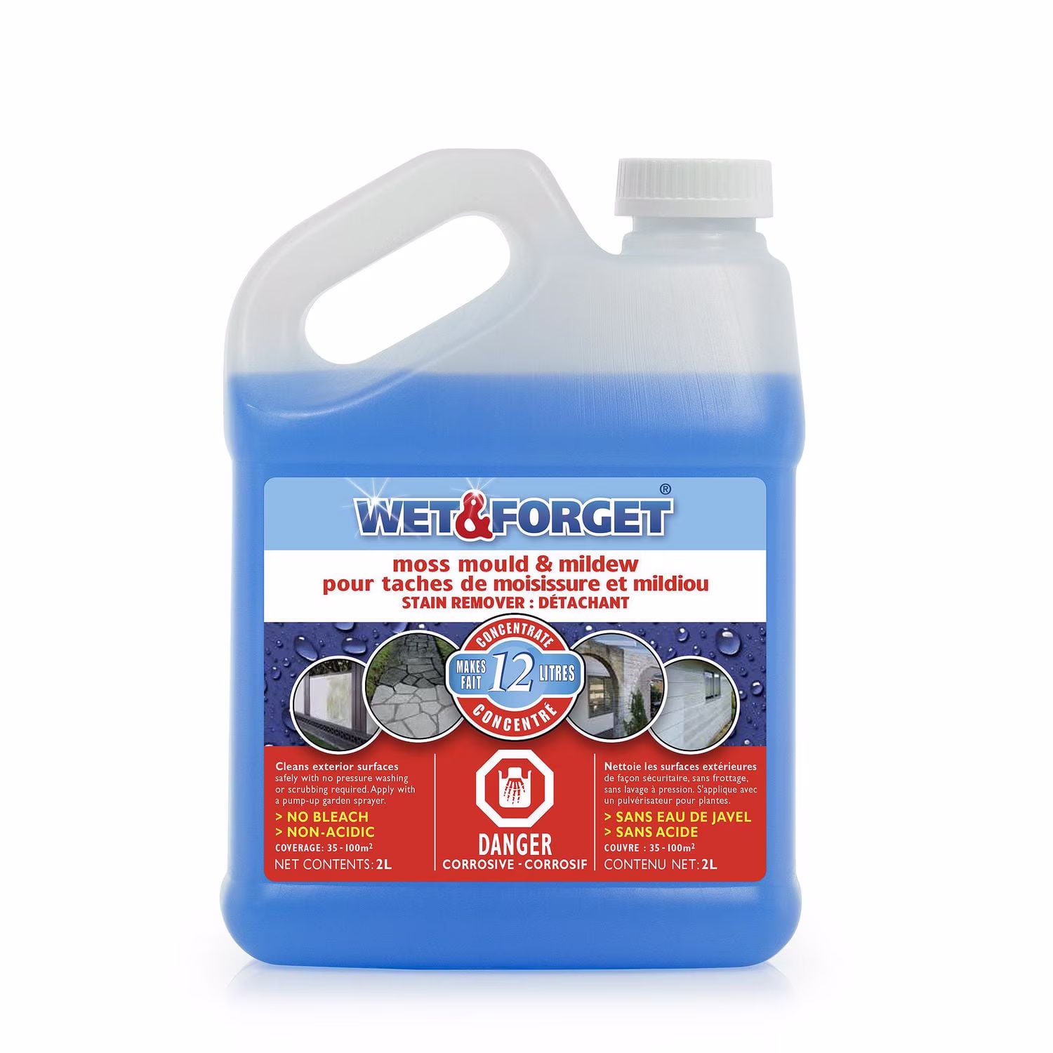 Wet & forget pour taches de moisissure et mildiou detachant