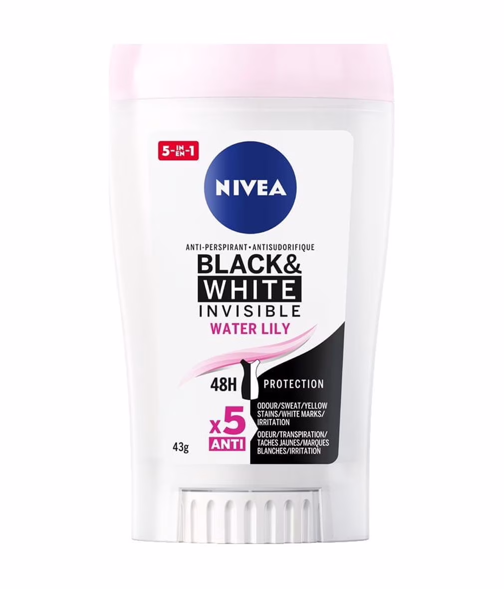 Nivea antisudorifique en bâton protection 48h black & white invisible - water lily