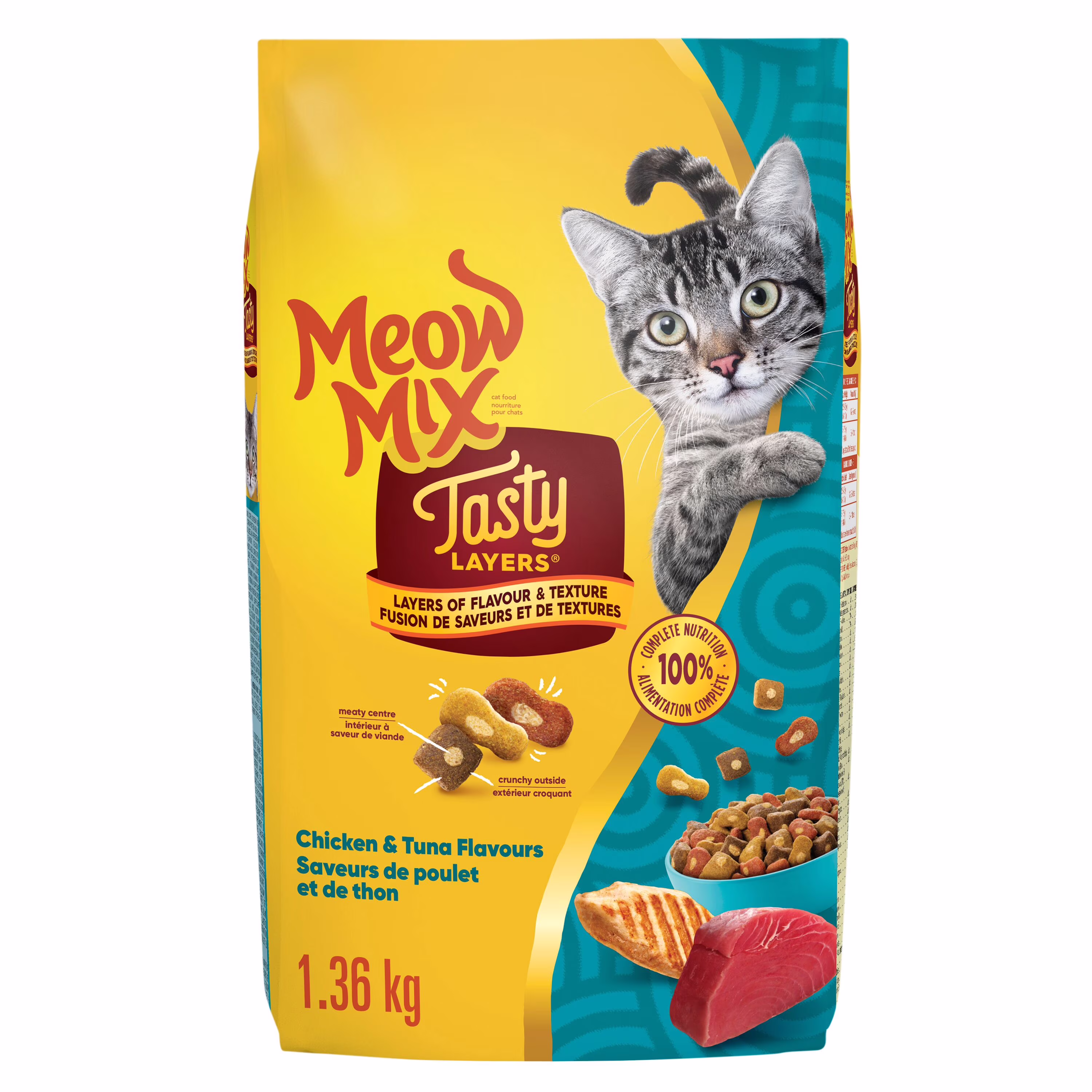 Nourriture sèche pour chats au poulet et au thon