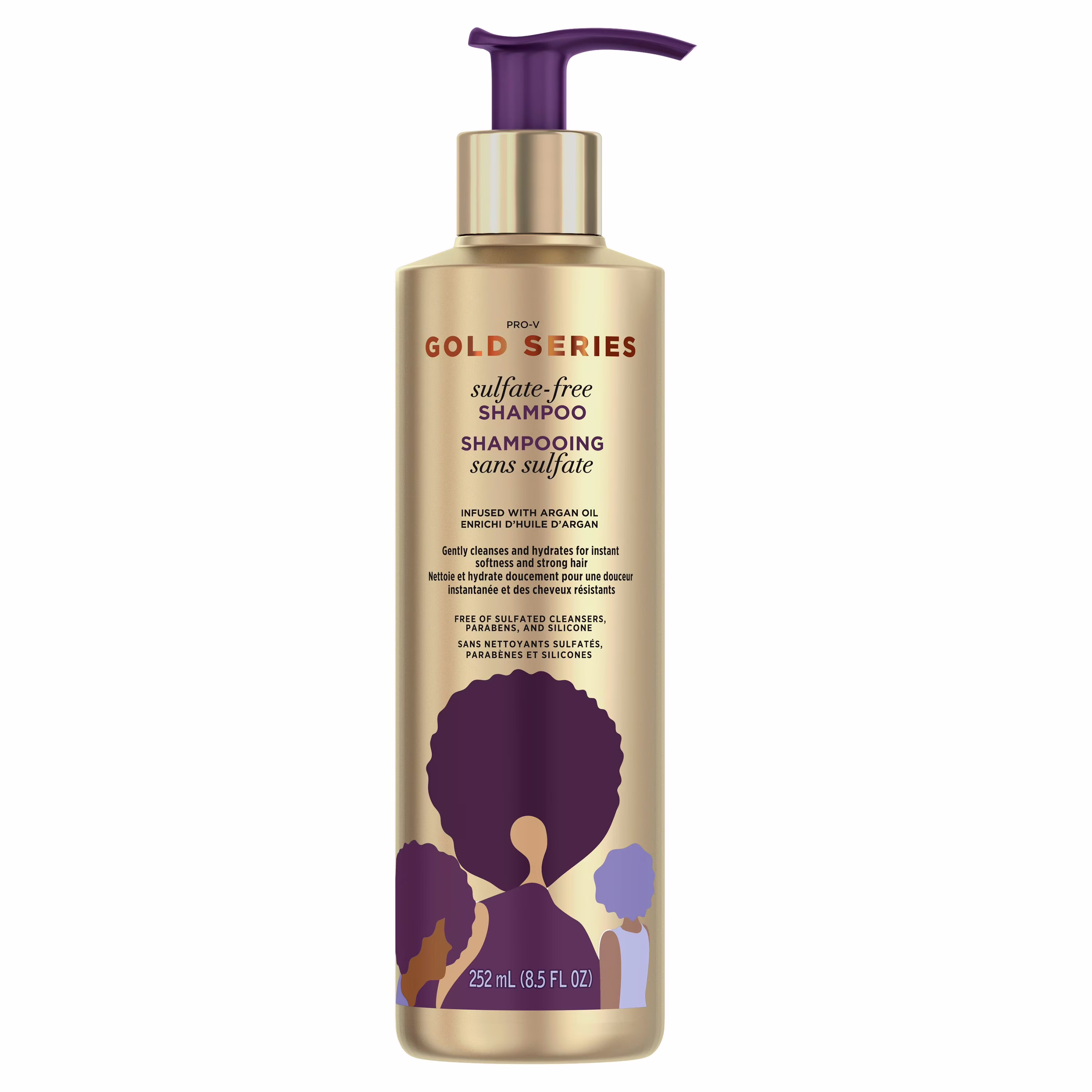 Shampooing sans sulfate pantene gold series avec huile dargan pour cheveux bouclés souples ou serrés 1 kit