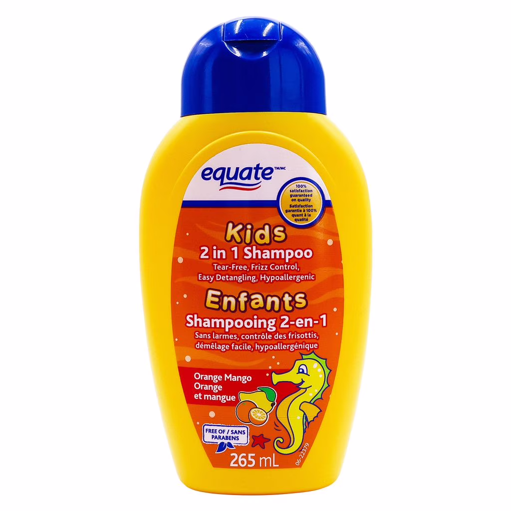Equate kids 2 en 1 shampooing et revitalisant à la mangue.