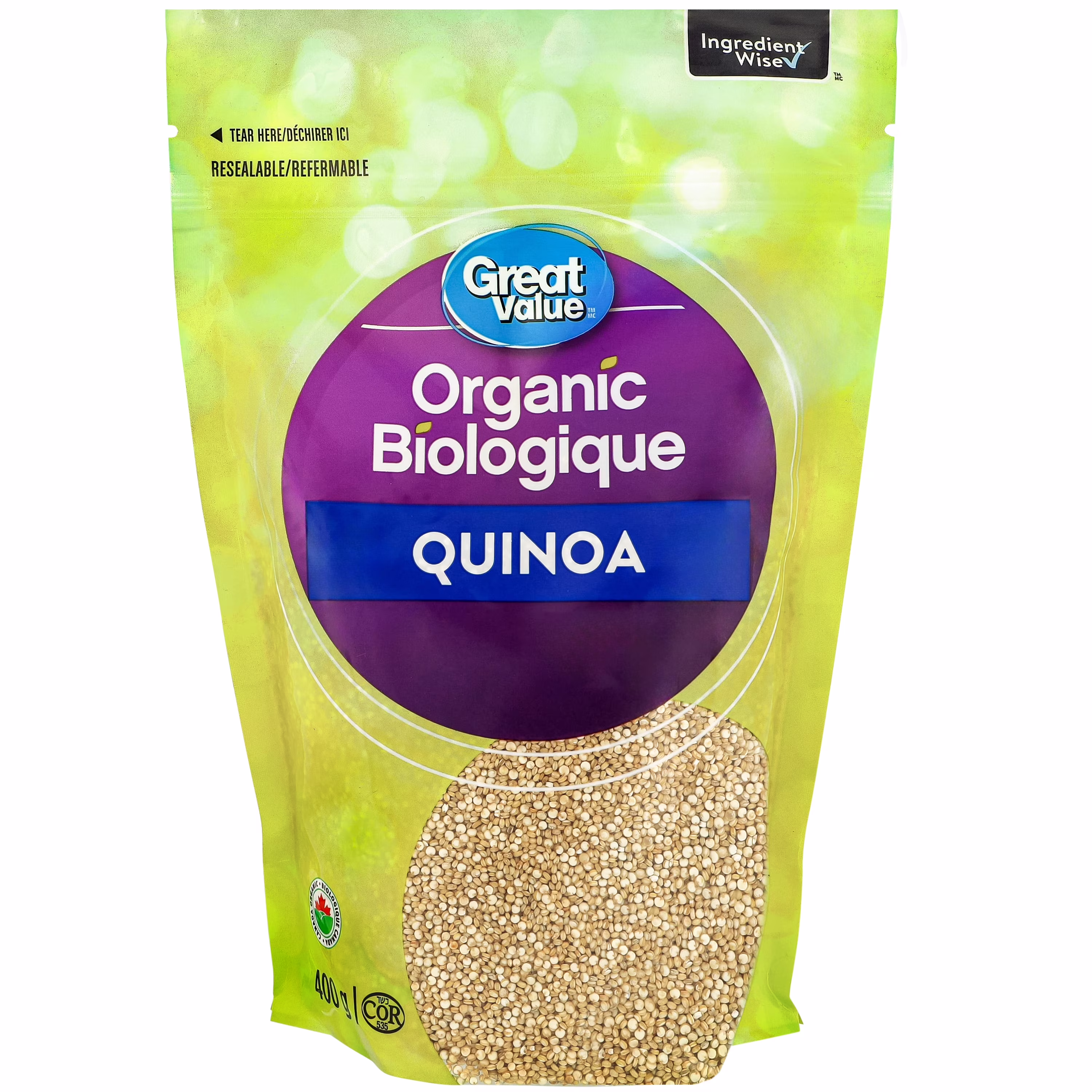 Quinoa biologique great value 400& g