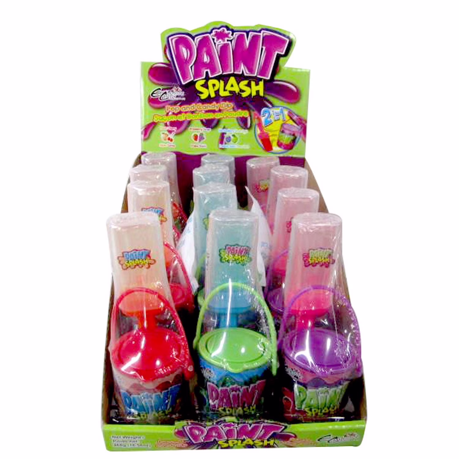 Paint splash 2 en 1 - sucettes et bonbons à tremper.  3 saveurs délicieuses