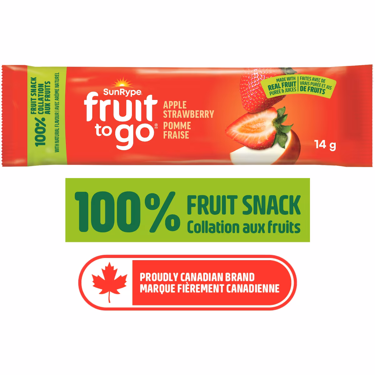 Collation 100% fruits Pomme et fraise Fruit To Go