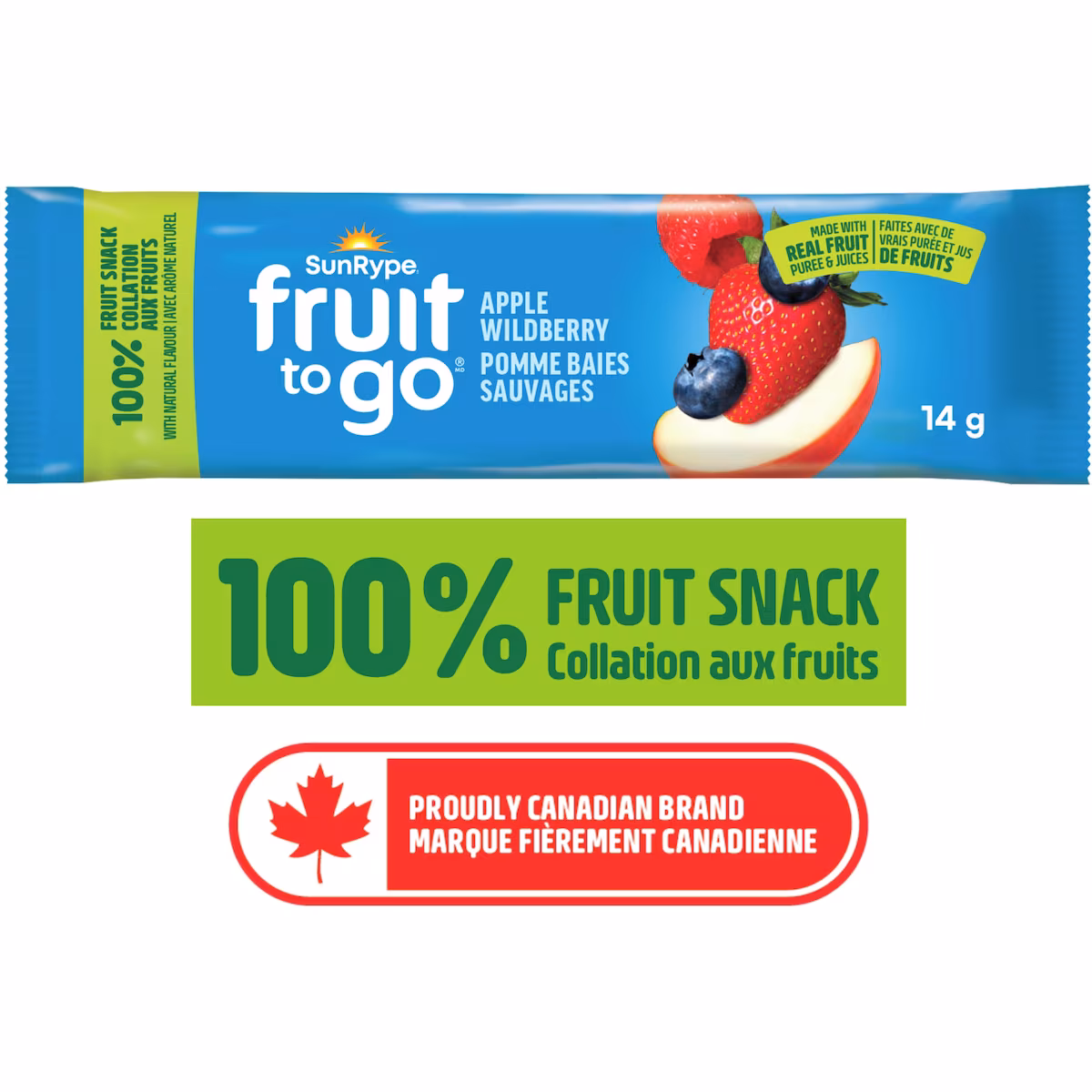 Collation 100% fruits Pomme et baies sauvages Fruit To Go