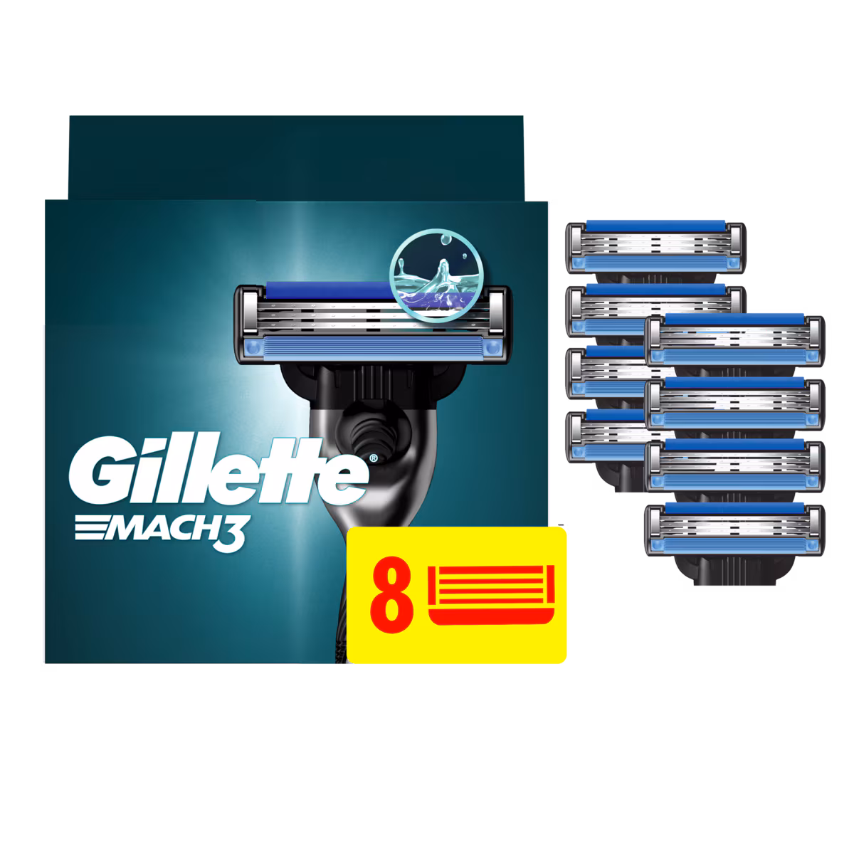 Lames de rasoir pour hommes Mach3, 8recharges