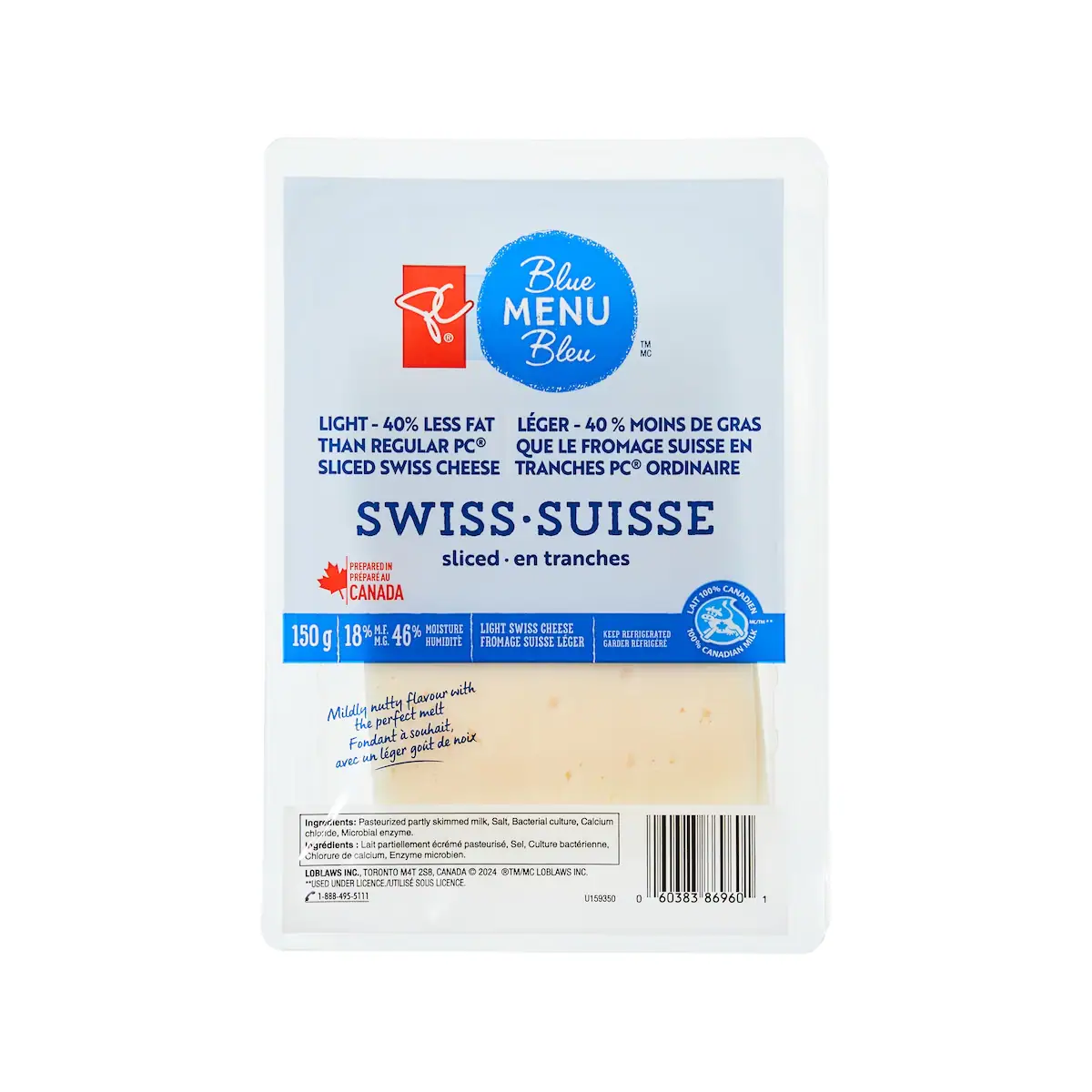 Fromage Suisse Léger En Tranches