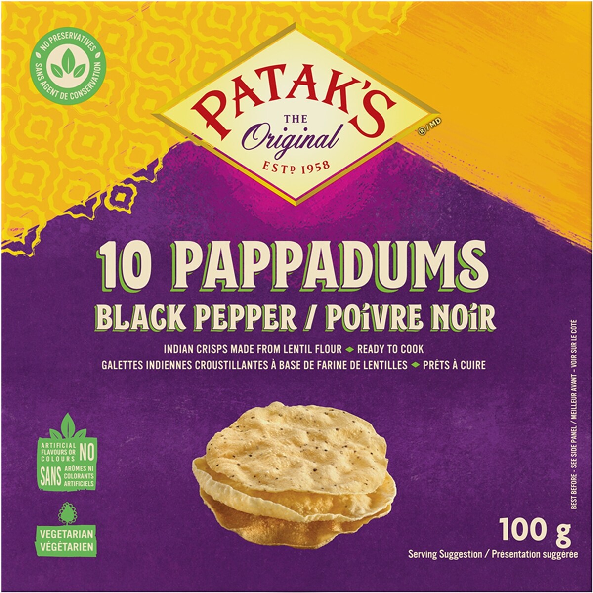 Pappadums Poivre Noir