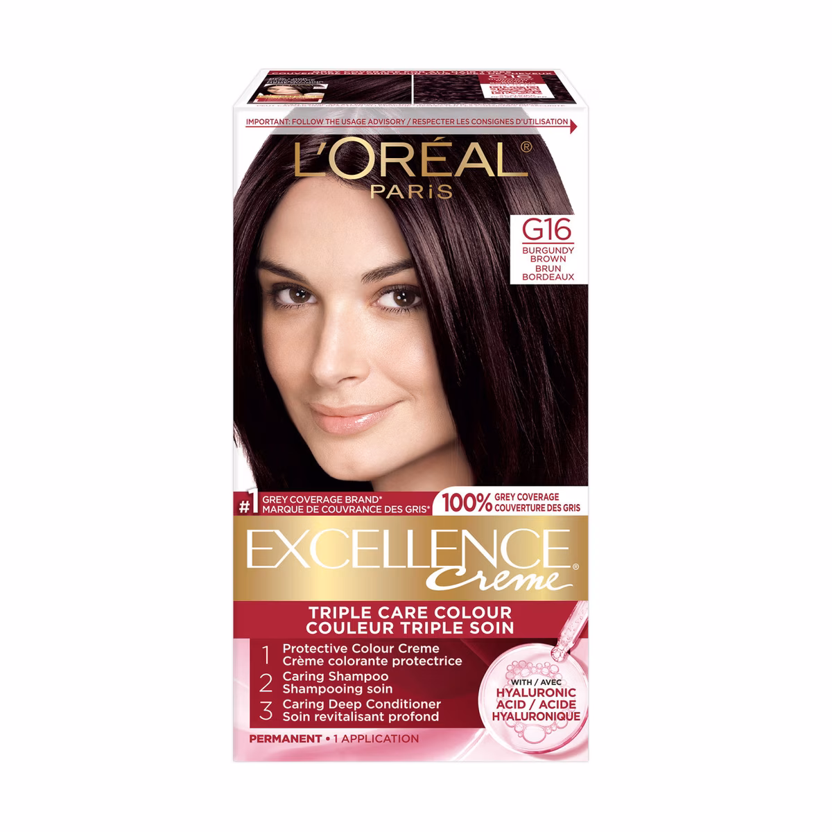 Crème colorante nuance G16Brun bordeaux Excellence Crème