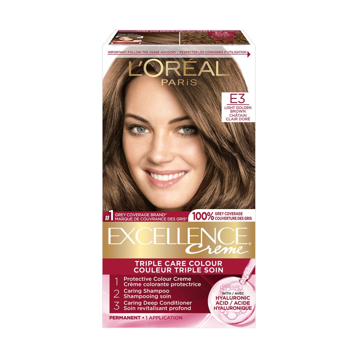 Crème colorante E3 châtain clair doré Excellence Crème