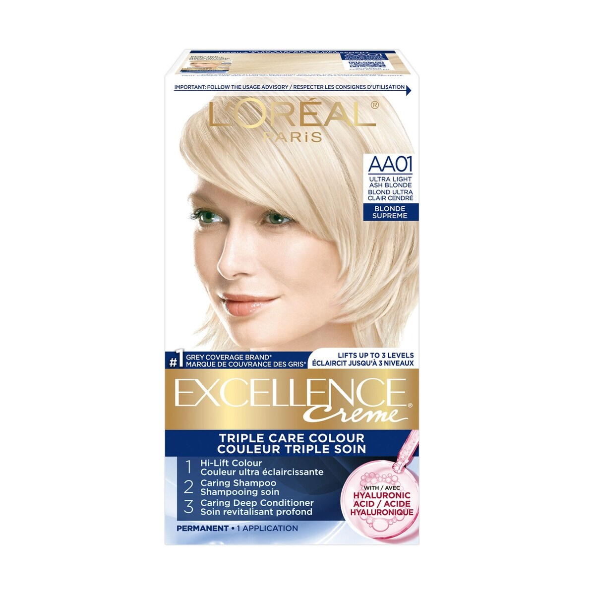 Crème colorante Excellence Crème AA01 blond cendré ultra clair