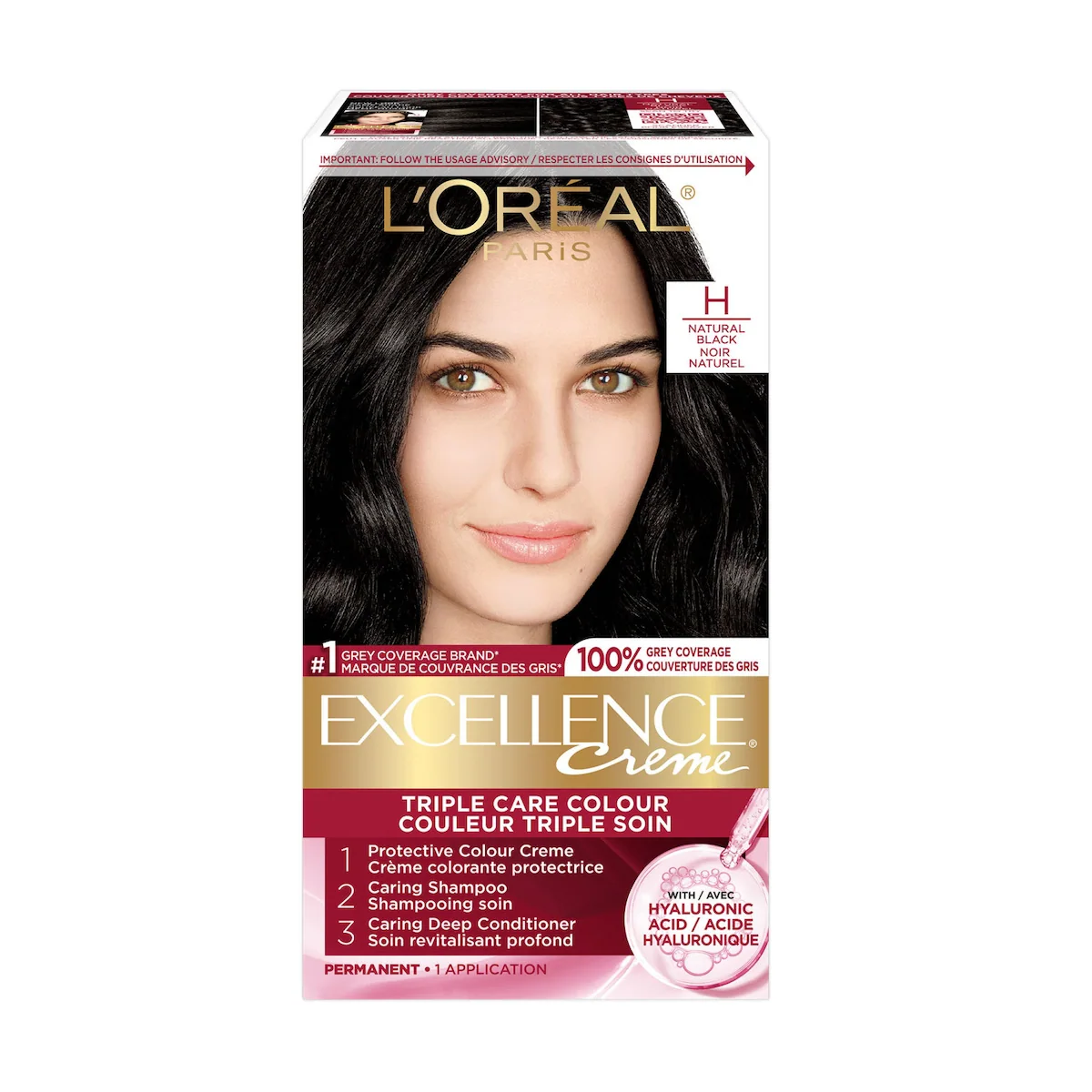 Colorant capillaire Excellence Crème H noir naturel