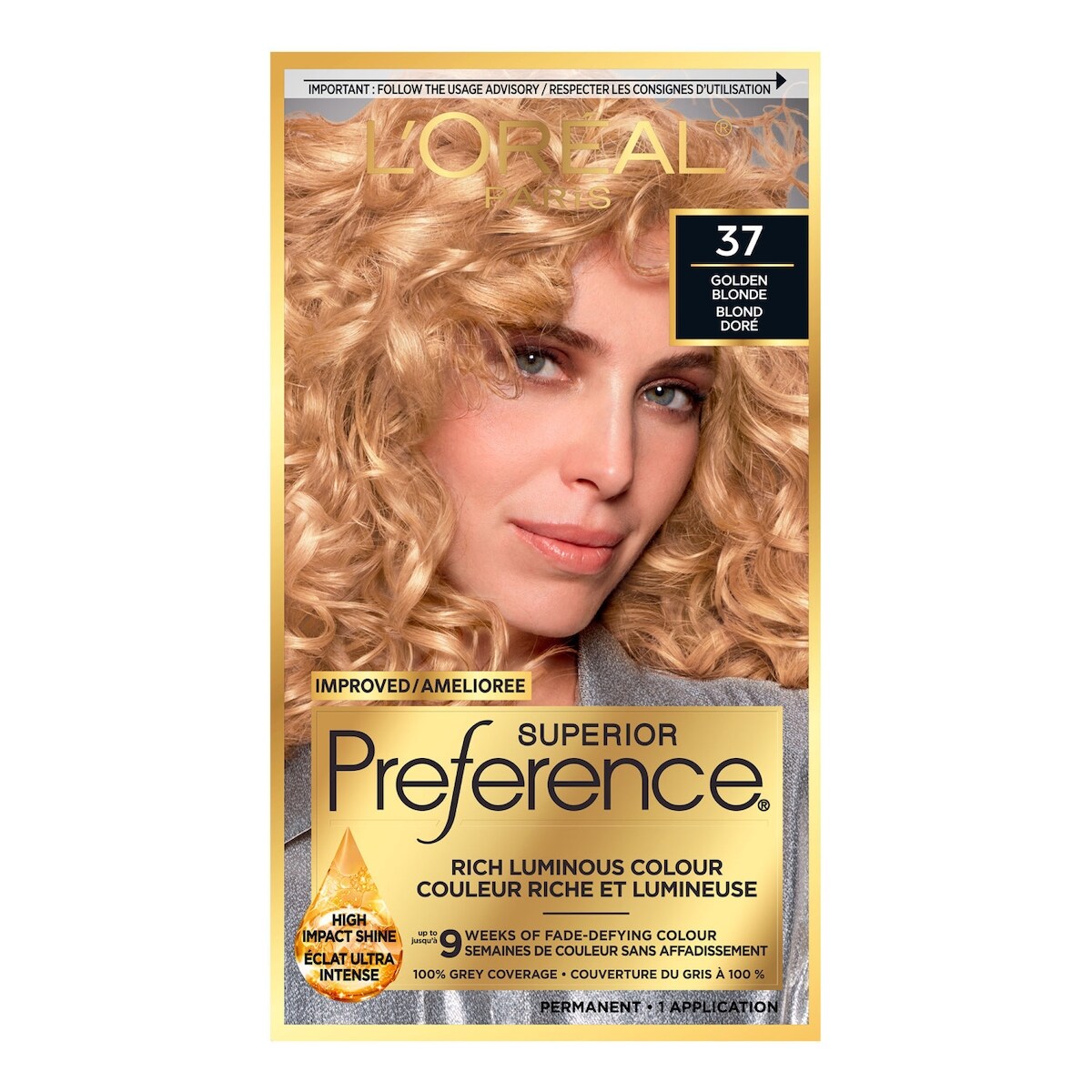 Colorant capillaire 37 blond doré Superior Preference