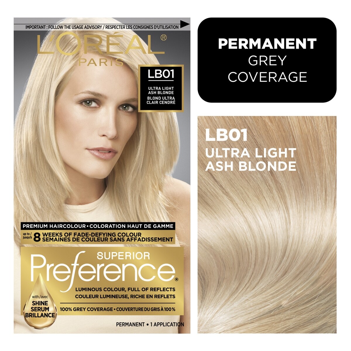 Colorant capillaire LB01 blond clair cendré Superior Preference