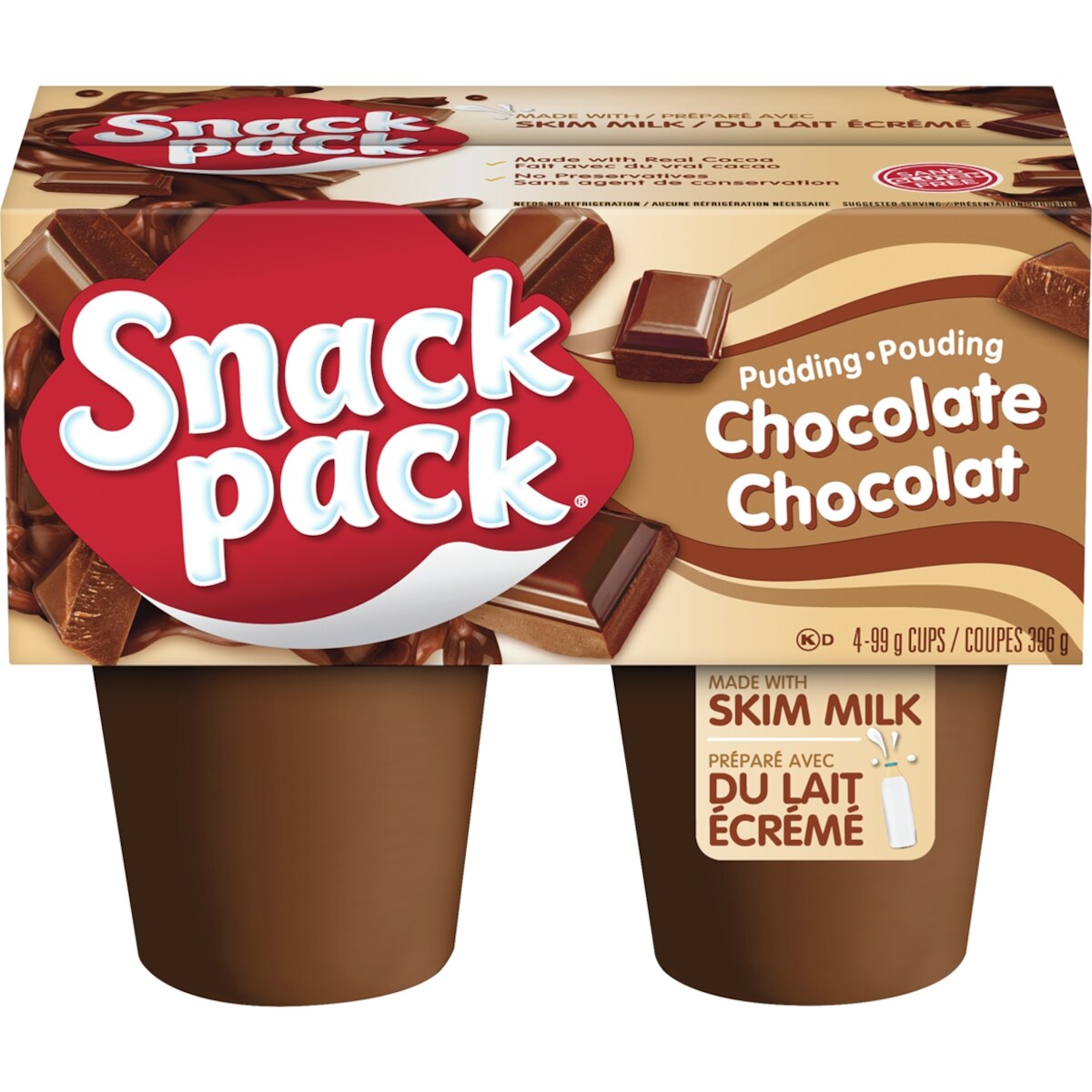 Pouding au chocolat Snack Pack