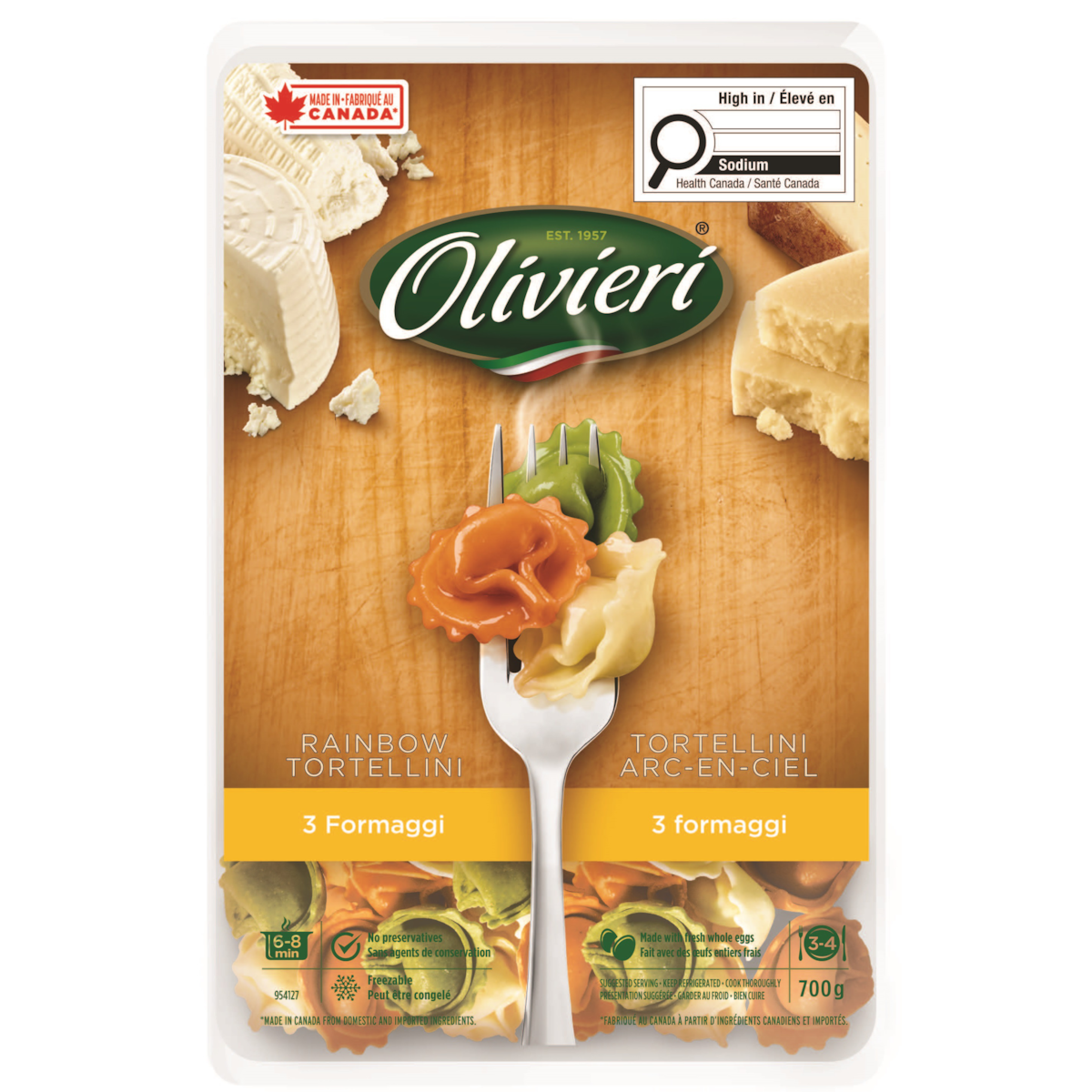Tortellinis arc-en-ciel au fromage