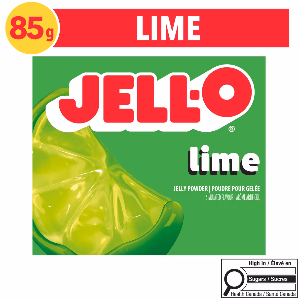 Poudre pour gelée Lime  préparation pour dessert en gélatine
