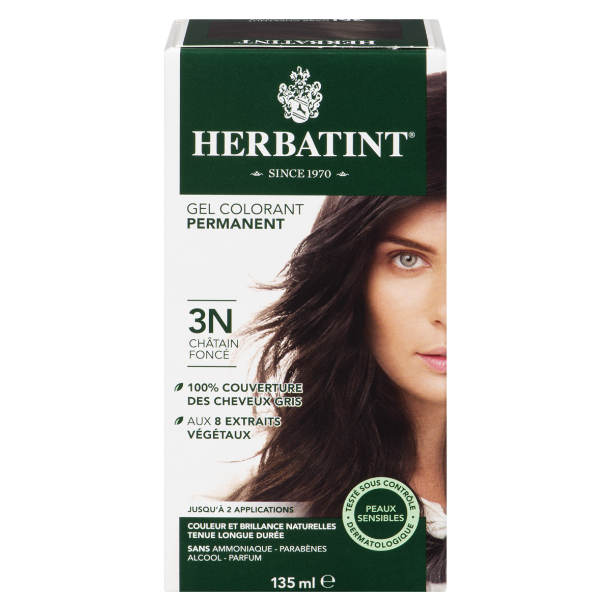 Herbatint, Colorant capillaire, 3N Châtain foncé