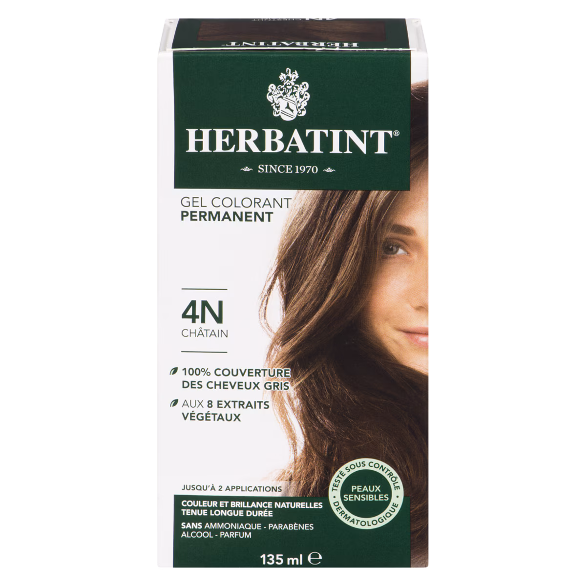 Herbatint, Colorant capillaire, 4N Châtain