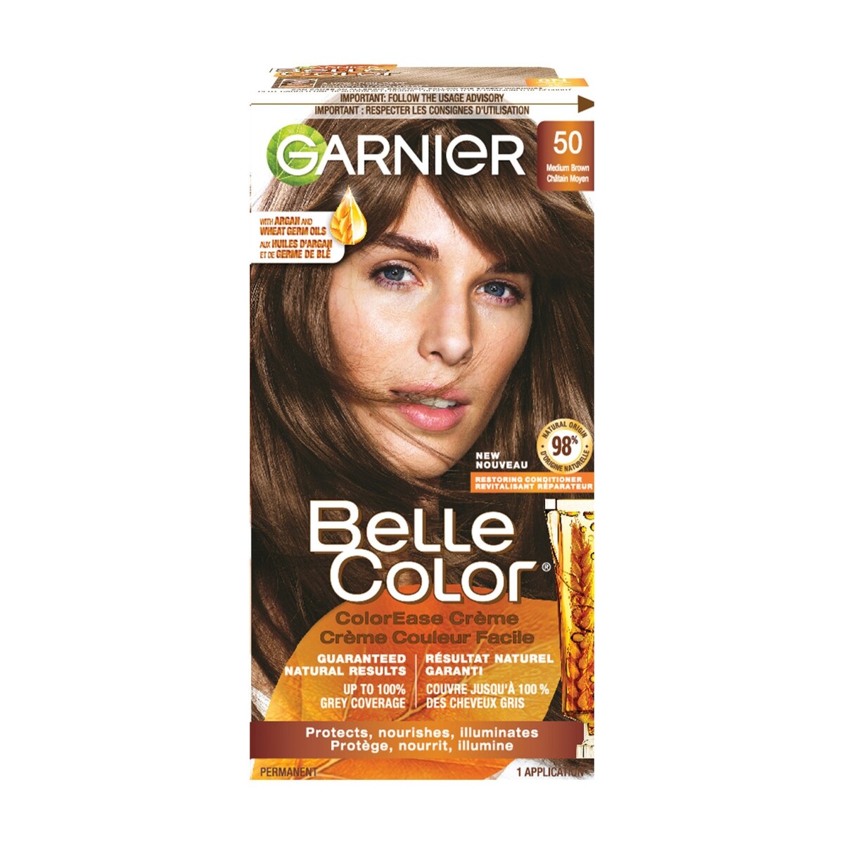 Colorant capillaire50 châtain moyen Belle Color