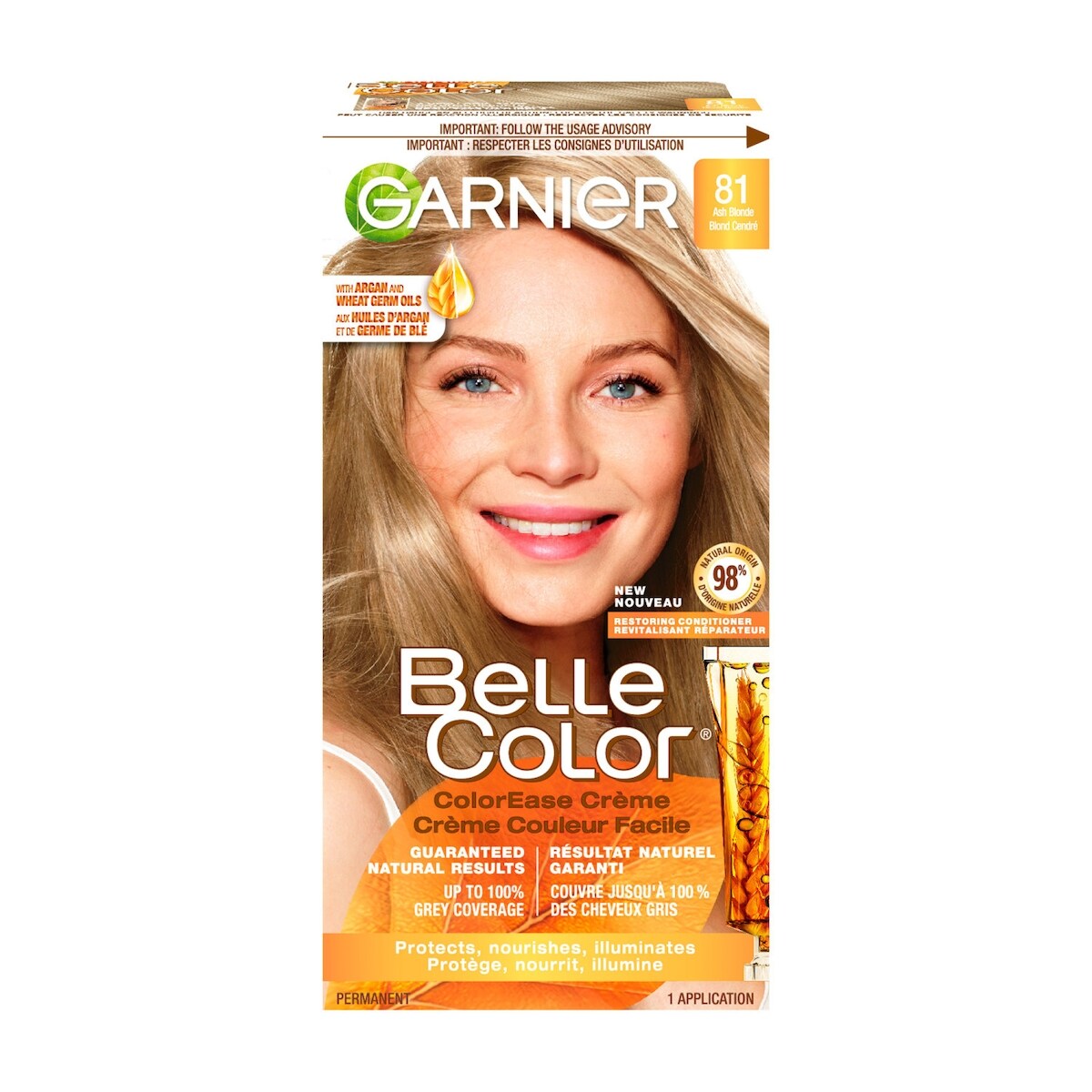 Colorant capillaire Belle Color, 81 blond cendré