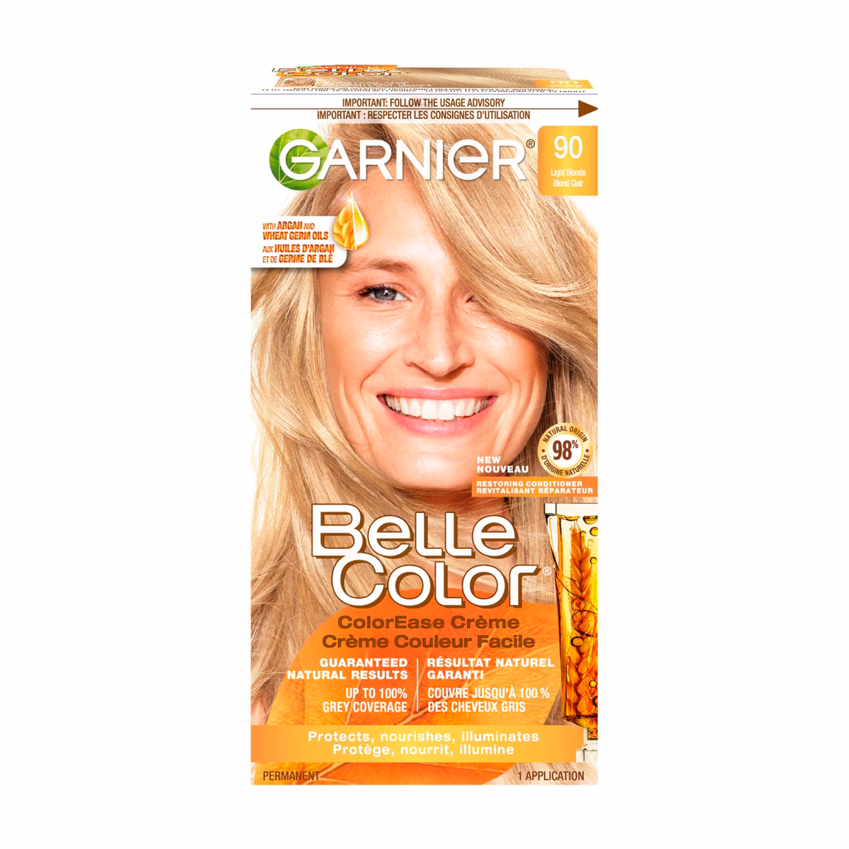 Colorant capillaire nuance 90 Blond clair Belle Color