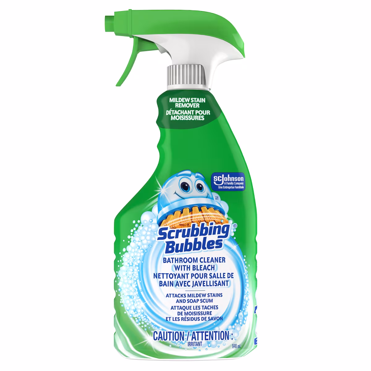 Nettoyant pour salle de bain avec javellisant