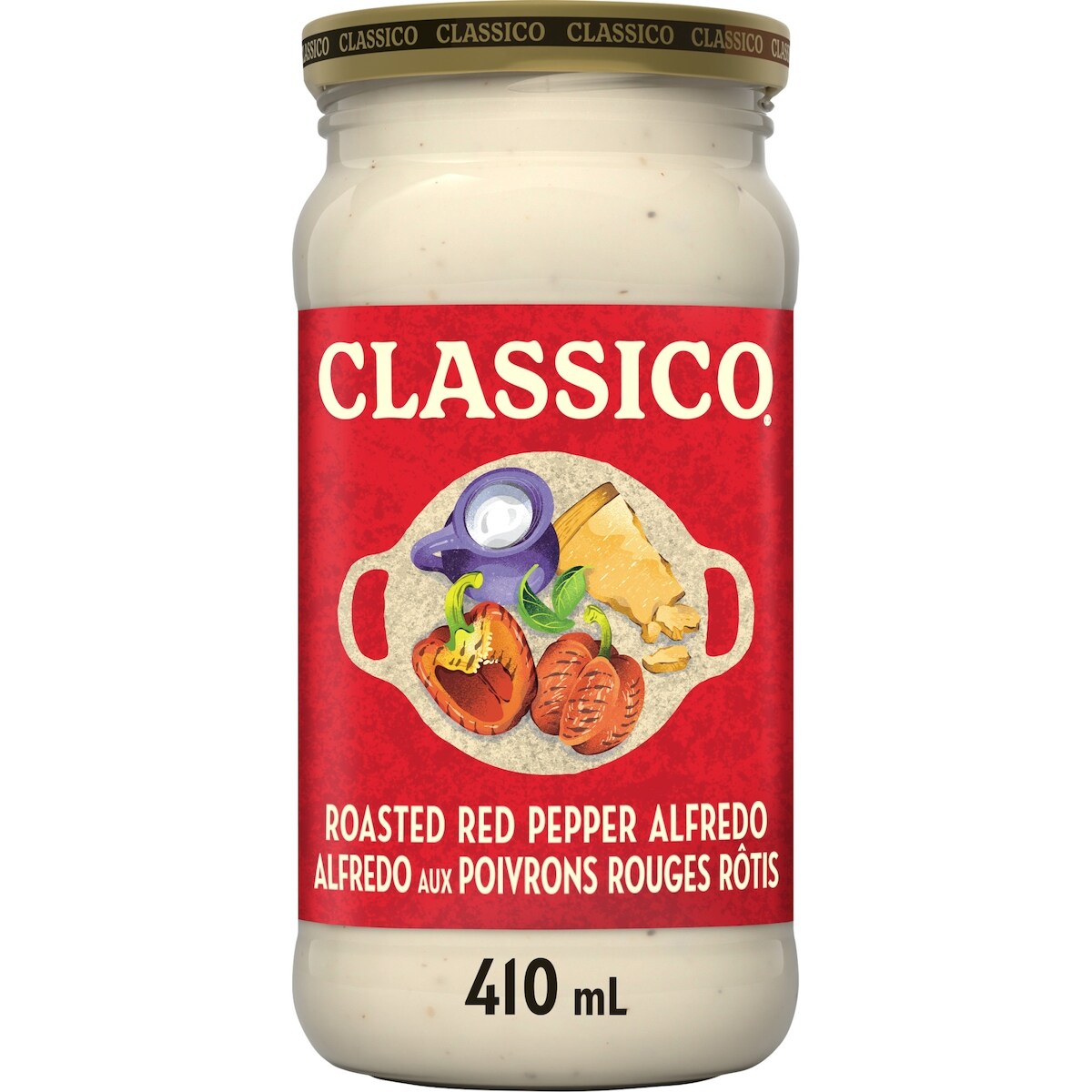 Sauce pour pâtes alfredo aux poivrons rouges rôtis