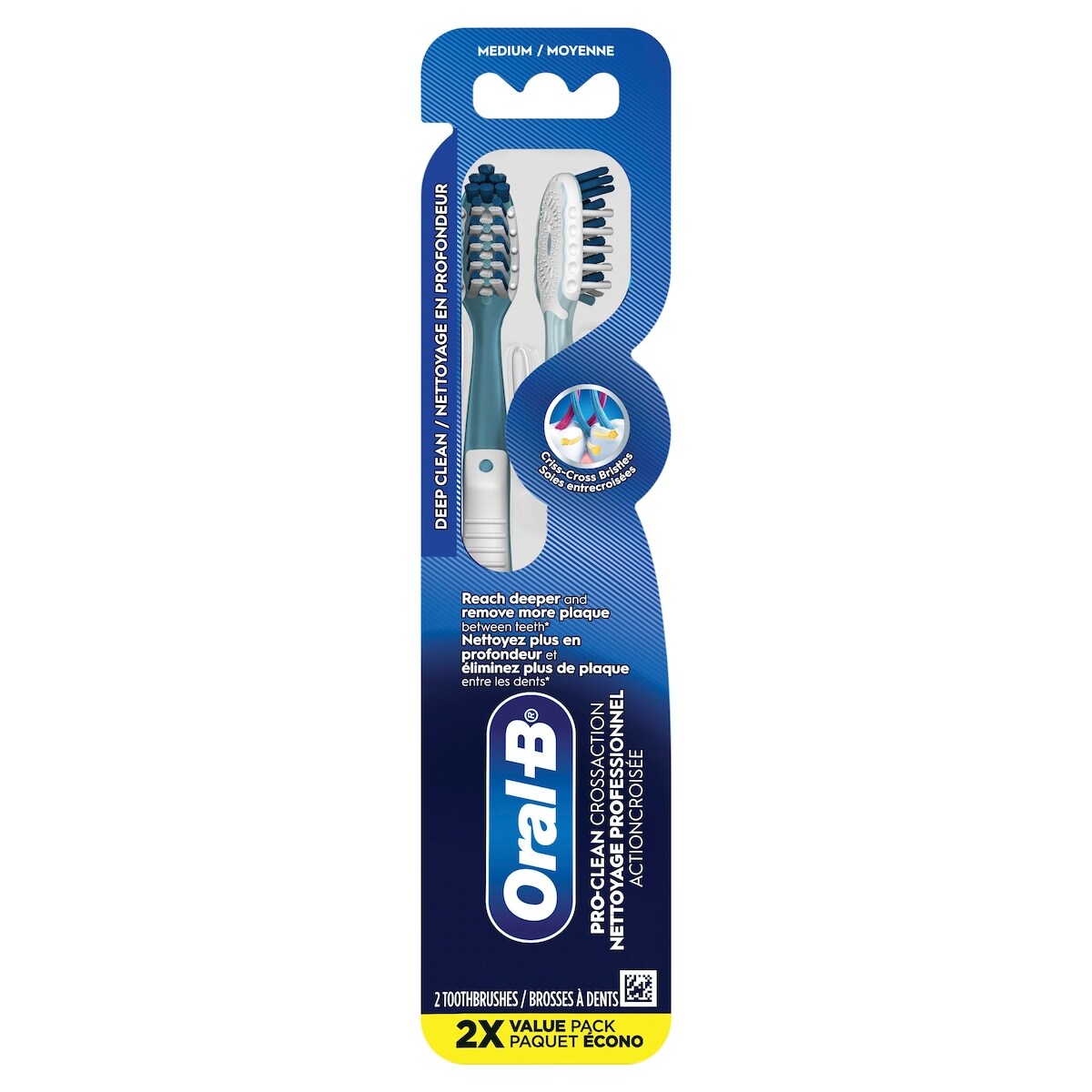 Brosses à dents Pro-Santé Tout-en-un, moyenne, 2unités