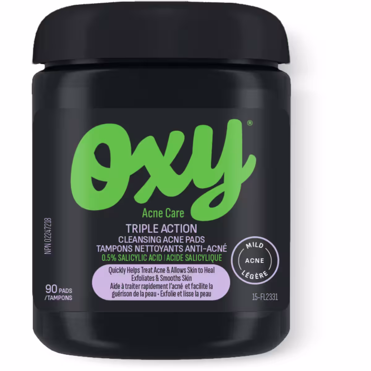 Tampons nettoyants triple action contre l'acné