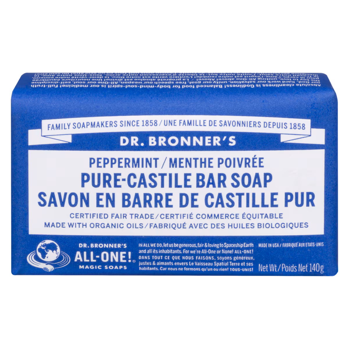 Savon de Castille pur en pain menthe poivrée