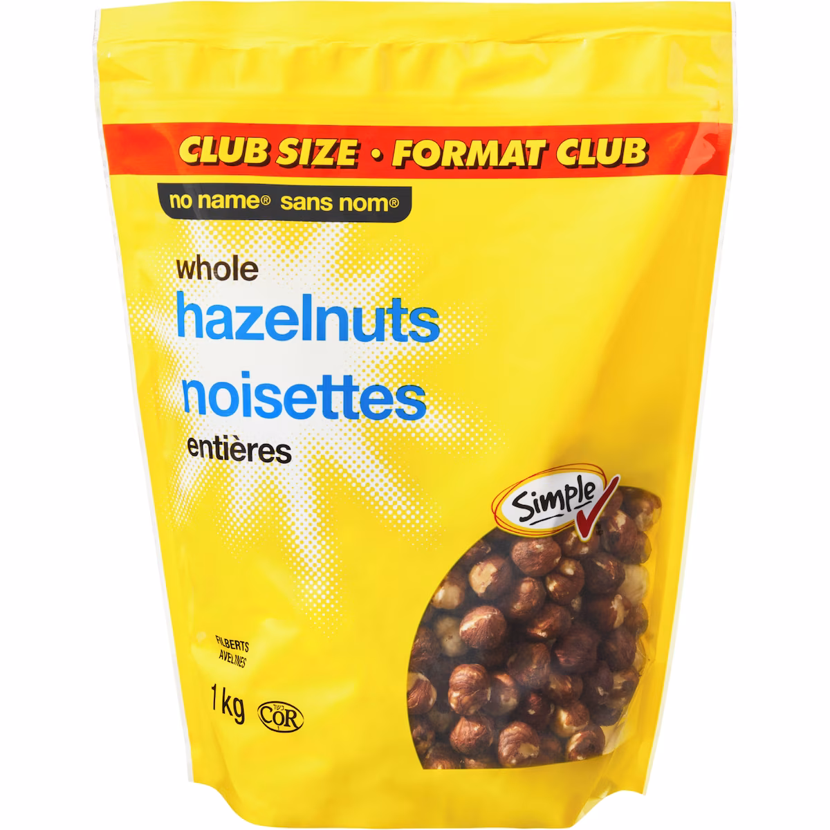 Noisettes entières, format club