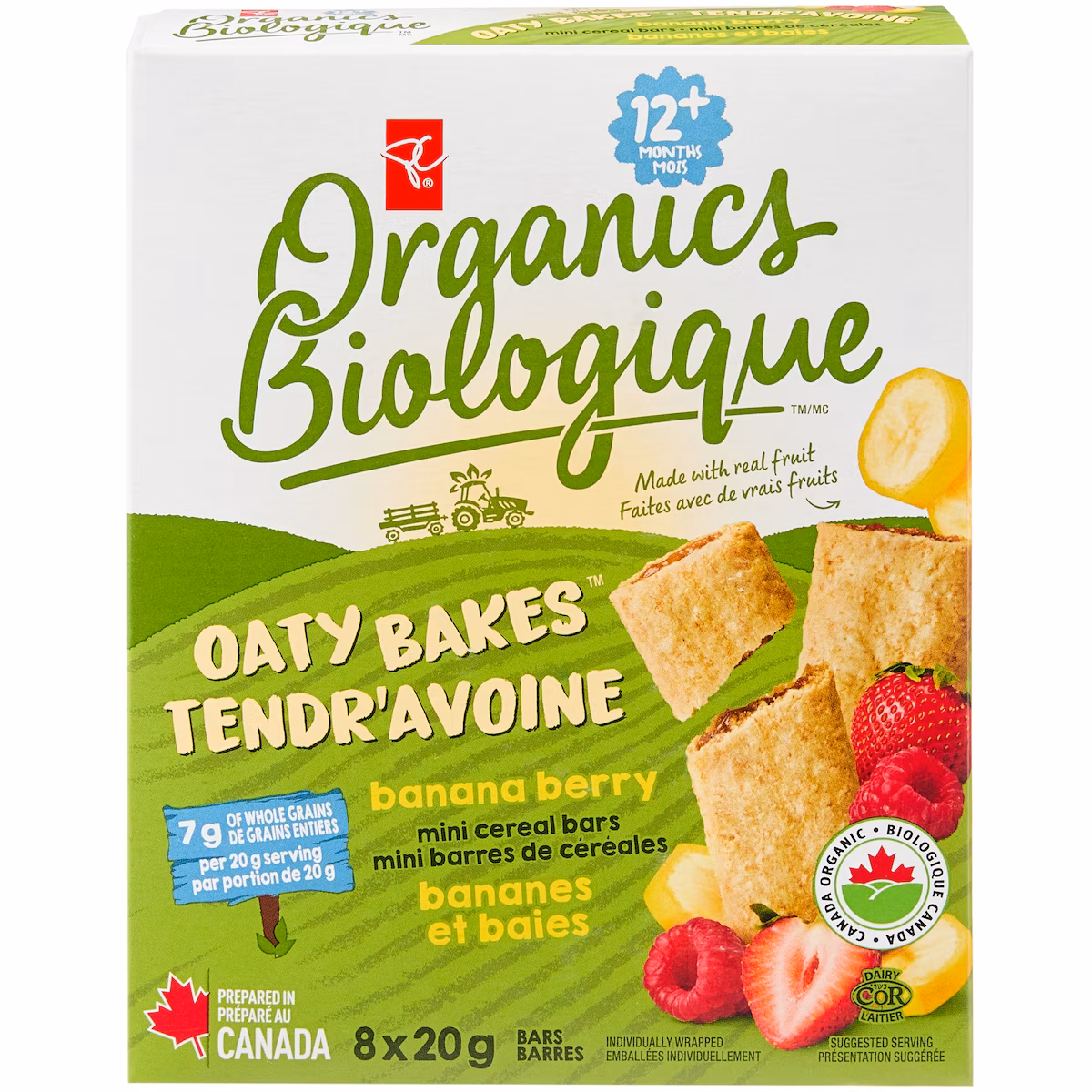 Mini barres de céréales banane et baies